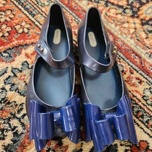Mini Melissa triple bow Navy - size 12